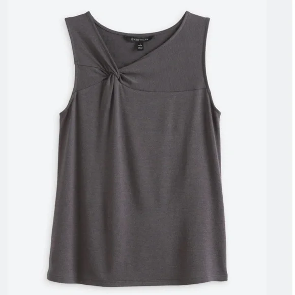 NWT 41 Hawthorn Women’s Rylee Twist Neck Knit Top – Dark Grey – Small Petite - Picture 1 of 8
